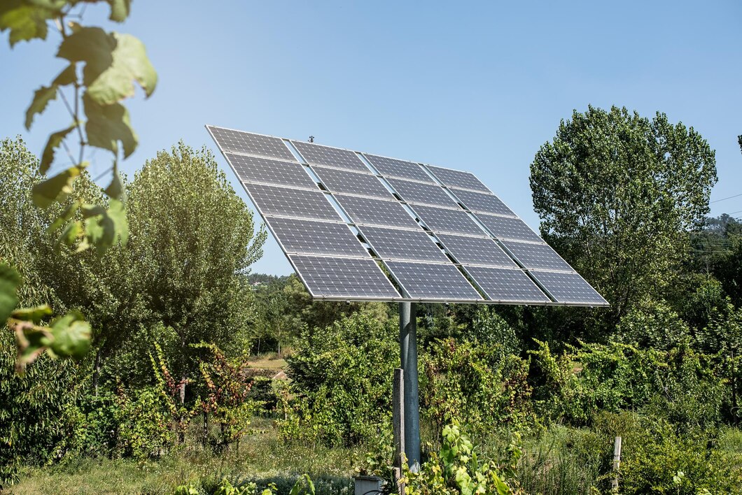 post with solar panels middle nowhere 657883 712